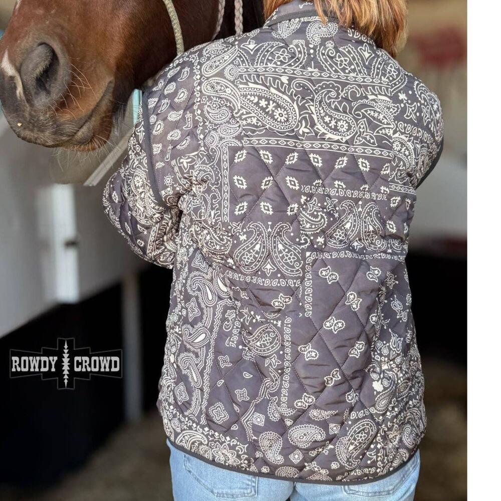 Paisley Anne Quilted Western Snap Puffer Jacket - Picture 4 of 6